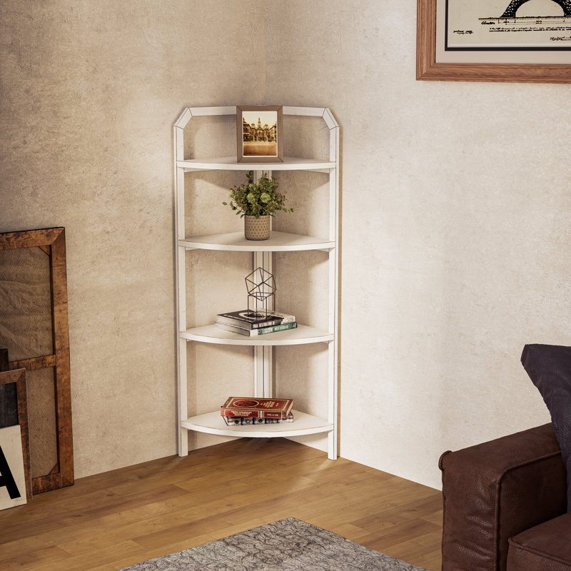 17 Stories Broomzell47.24'' H x 23.42'' W 4Tier Solid Wood Corner